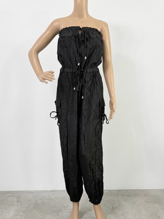 Fcny Pants - Black Jumpsuit Romper with Tie Waist